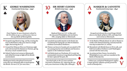 Famous Generals of the American Revolution Playing Cards Professional Stripper Deck