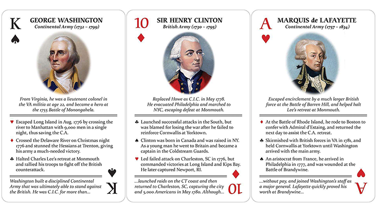 Famous Generals of the American Revolution Playing Cards Professional Stripper Deck