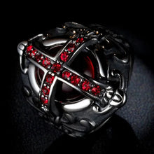 Stainless Steel Vintage Ruby Cross Ring  V2 Jewelry size 14