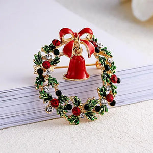 Brooches Lovely Garland Christmas Wreath Shape Brooch