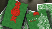 Paisley Metallic Green Christmas Playing Cards Stripper Deck Limited Edition