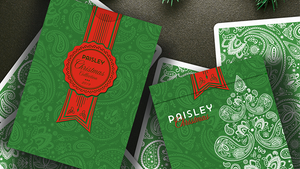 Paisley Metallic Green Christmas Playing Cards Stripper Deck Limited Edition