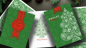 Paisley Metallic Green Christmas Playing Cards Stripper Deck Limited Edition