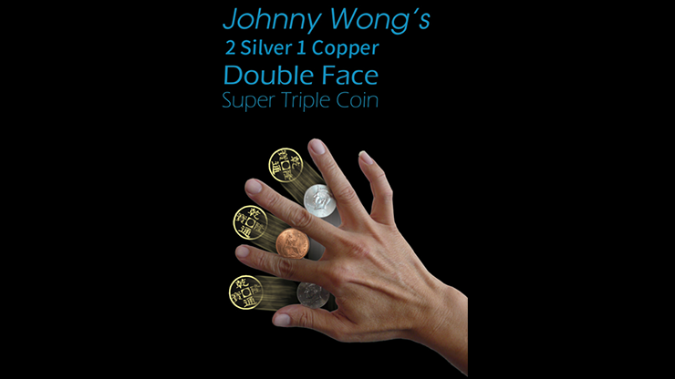 2 Silver 1 Copper Double Face Super Triple Coin (with DVD) by Johnny Wong