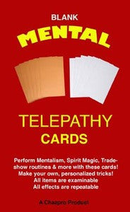 BLANK MENTAL TELEPATHY CARD SET by Chazpro- now with 50 cards!!!