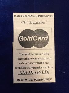 The Magician's Gold Card by Barry Taylor- extremely limited editions!