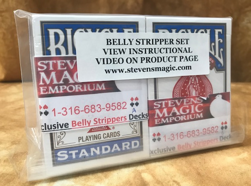 Belly Stripper Combo Deck Bicycle -BLUE Pro Version by Santa Magic!