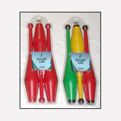 Juggling Set (3 Undecorated Clubs and DVD) - Assorted Colors by Zyko