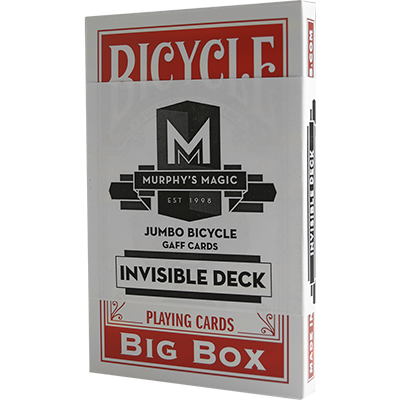 Jumbo Invisible Deck Bicycle (Red) 7x5 inch aprox