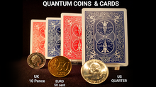 Quantum Coins (US Quarter Blue&Red Card) Gimmicks and Online Instructions by Greg Gleason and RPR Magic