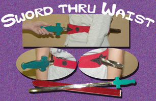 Sword thru Waist w/ Sword, Adult Size