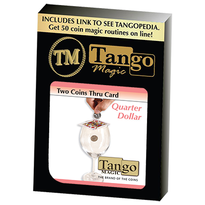 Two Coins Thru Card (D0019) (Quarter Dollar) by Tango