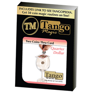 Two Coins Thru Card (D0019) (Quarter Dollar) by Tango