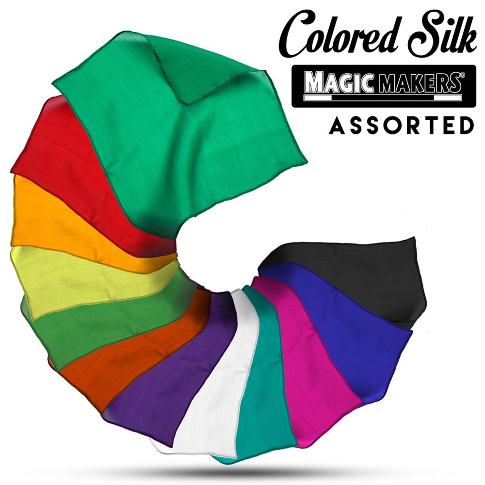Assorted 24 inch Colored Silks- Professional Grade (12 Pack)