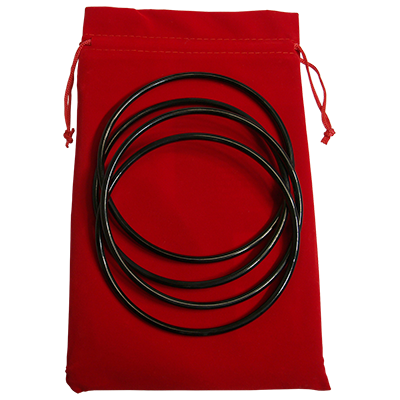 Close Up Linking Rings BLACK (RED BAG) (Gimmicks & DVD, SPANISH and English) by Matthew Garrett