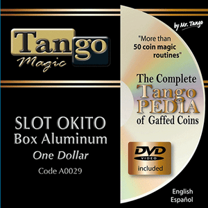 Slot Okito Coin Box (Aluminum w/DVD)(A0029) One Dollar by Tango Magic